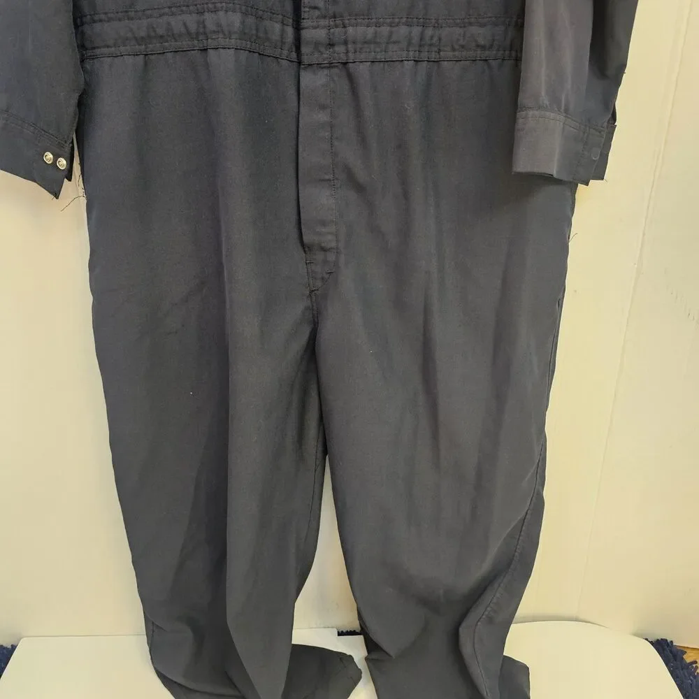 Vintage Lion Apparel Navy Coverall Made In USA Size XXLS Work Wear Mechanic W497